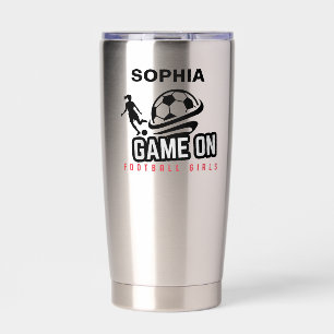 Football Player Girl, Football Girl Birthday Insulated Tumbler