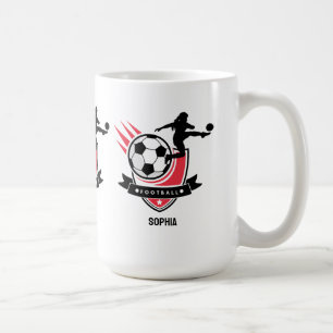 Football Player Girl, Football Girl Team Favor Box Coffee Mug