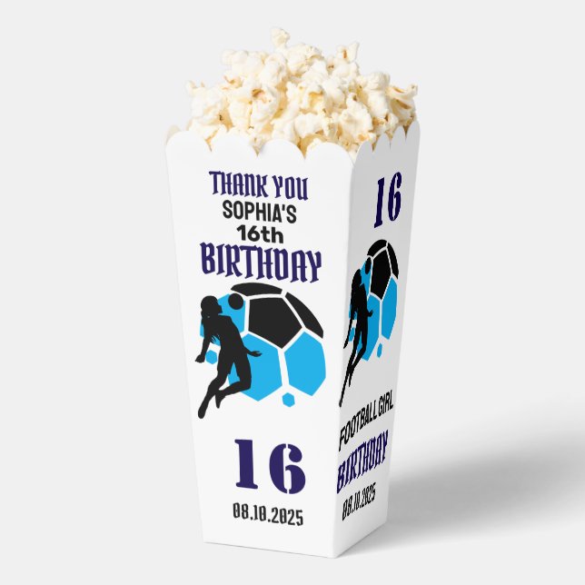 Football Player Girl, Football Girl Team Favour Bo Favour Box (Popped)