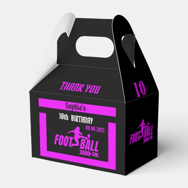Football Player Girl, Football Girl Team Favour Bo Favour Box (Front Side)