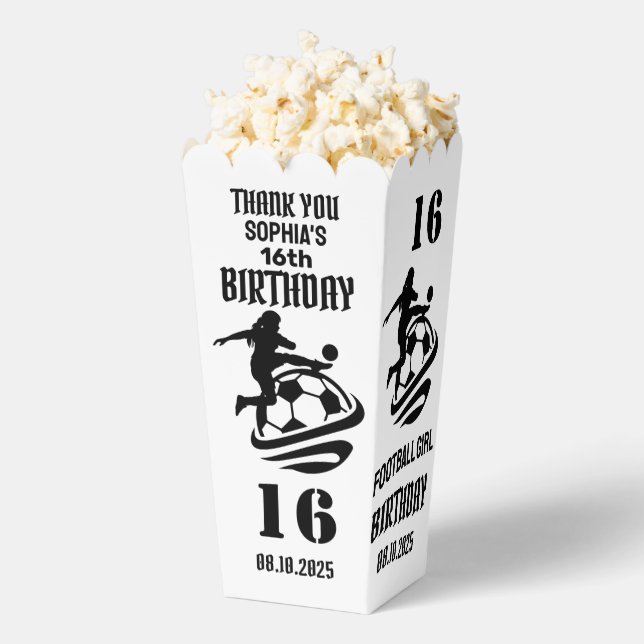 Football Player Girl, Football Girl Team Favour Bo Favour Box (Popped)