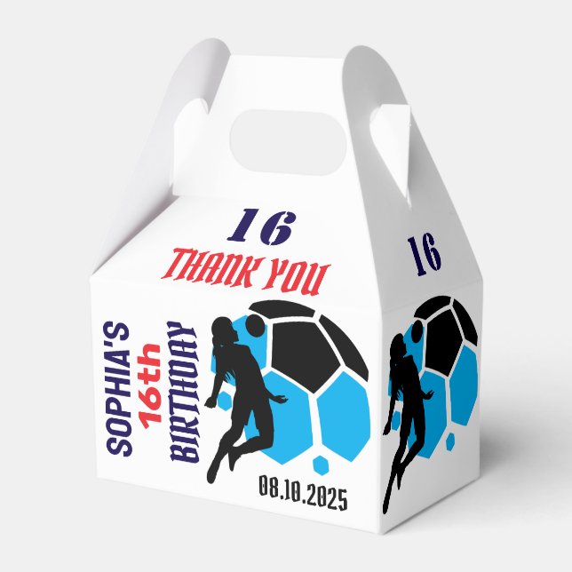 Football Player Girl, Football Girl Team Favour Bo Favour Box (Front Side)