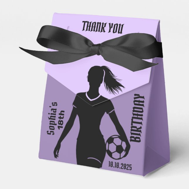 Football Player Girl, Football Girl Team Favour Box (Front Side)