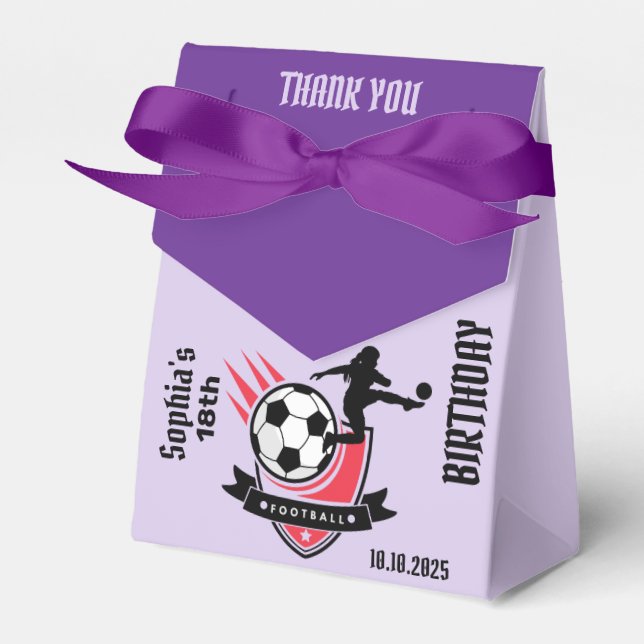 Football Player Girl, Football Girl Team Favour Box (Front Side)