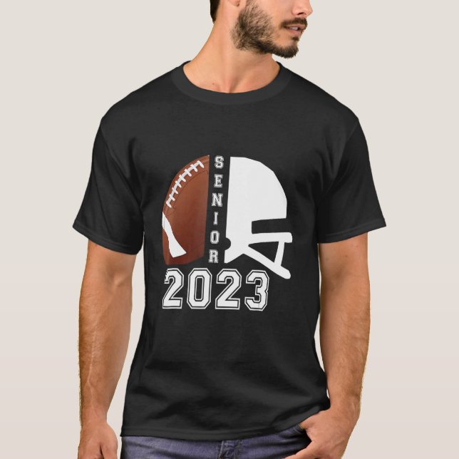 Football Player Helmet Graduate Senior Class 2023  T-Shirt (Front)