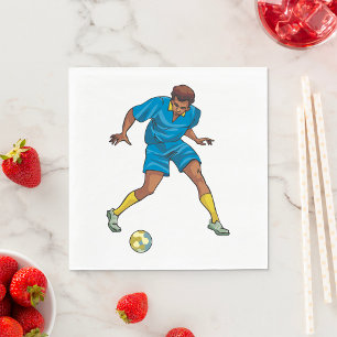 Football Player In Blue Napkin