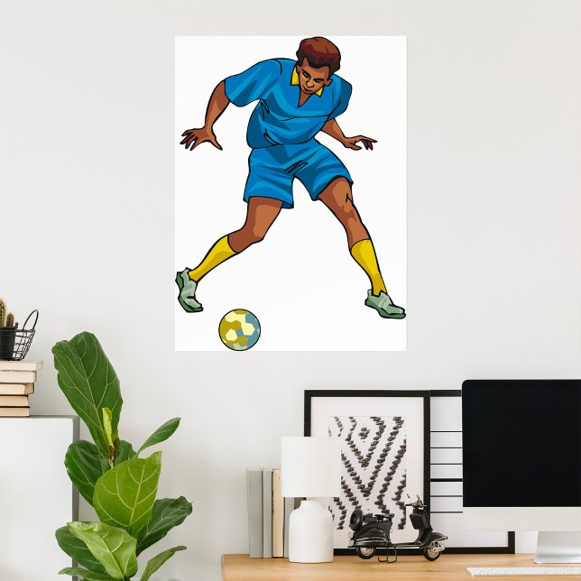 Football Player In Blue Poster (Creator Uploaded)