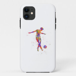 Football player in watercolor iPhone 11 case