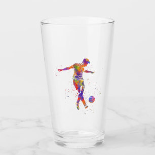 Football player in watercolor glass