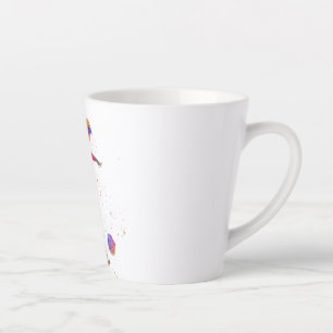 Football player in watercolor latte mug