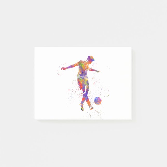 Football player in watercolor post-it notes (Front)