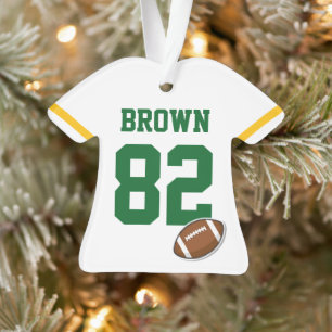 Football Player NAME NUMBER Sports Team Colours Ornament