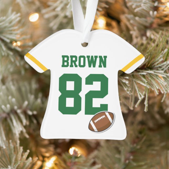 Football Player NAME NUMBER Sports Team Colours Ornament (Tree)