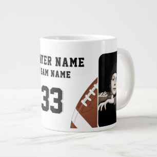 Football Player Name Number Team 2 Photos Large Coffee Mug
