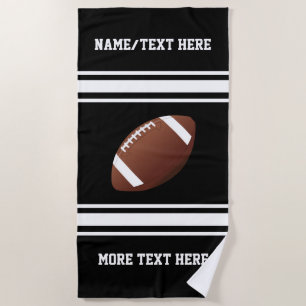Football Player Name Team Name Custom Colour Beach Towel