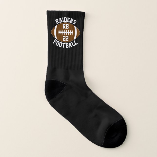 Football Player Number Team Name and Colour Custom Socks (Left Inside)