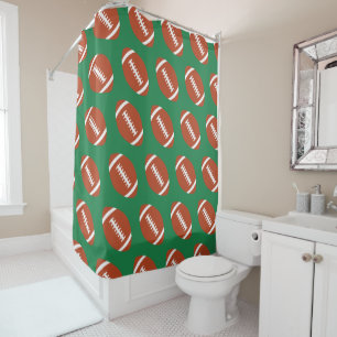 Football Player or Coach Football Pattern Bathroom Shower Curtain