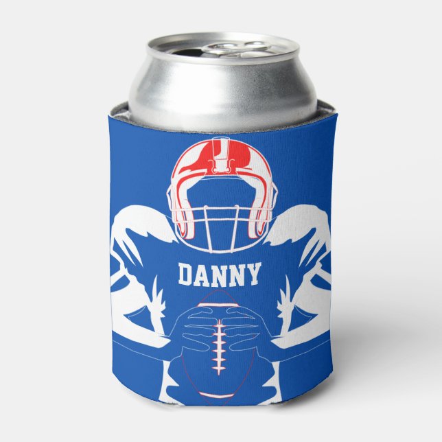 Football Player Personalised Can Cooler (Can Front)