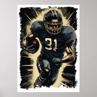 ✪ Football Player Portrait ☛ Abstract Vector NFL