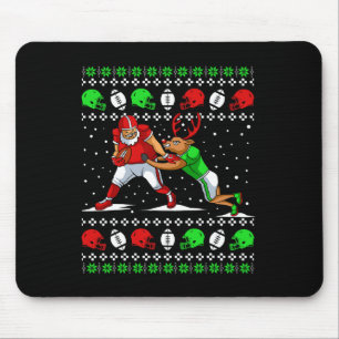 Football Player Reindeer Ugly Christmas Pajama Fun Mouse Mat