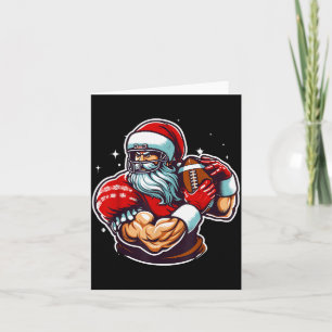 Football Player Santa Christmas Pajama Funny X-mas Card