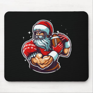 Football Player Santa Christmas Pajama Funny X-mas Mouse Mat