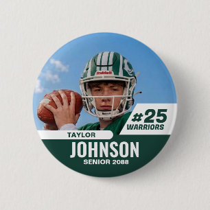 Football Player Senior Night Custom Photo Sports 6 Cm Round Badge