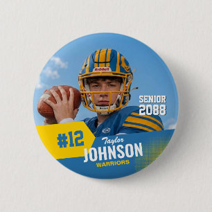Football Player Senior Night Custom Photo Sports 6 Cm Round Badge