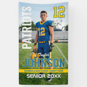 Football Player Senior Night Custom Photo Sports Banner
