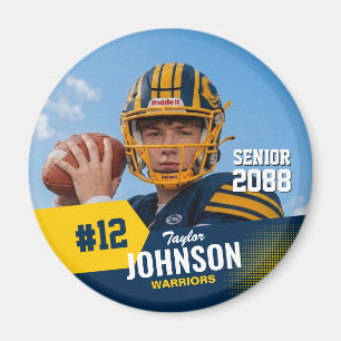 Football Player Senior Night Custom Photo Sports Magnet