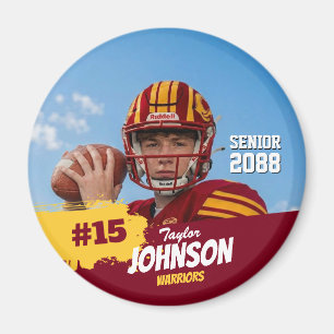 Football Player Senior Night Custom Photo Sports Magnet