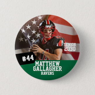 Football Player Senior Night Photo 6 Cm Round Badge