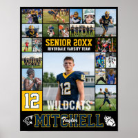 Football Player Senior Night Photo Collage Sports