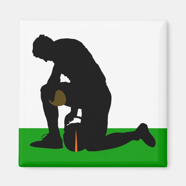 football player silhouette magnet (Front)