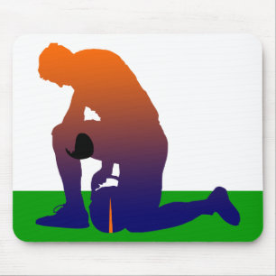 football player silhouette mouse mat