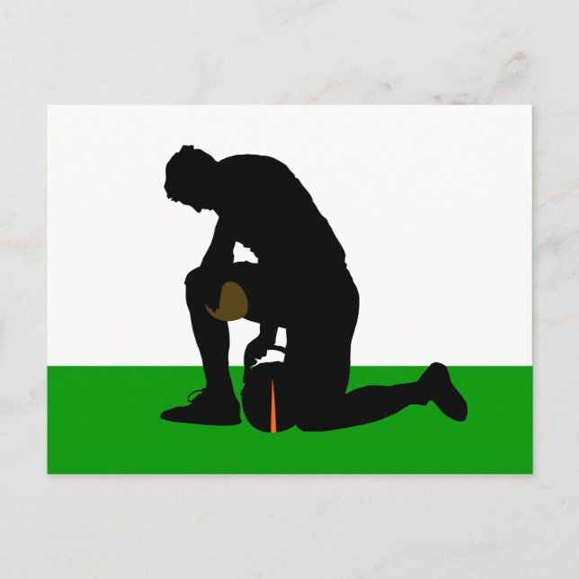 football player silhouette postcard (Front)
