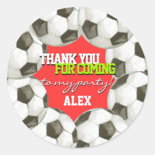 Football Player Soccer Boy Girl Birthday Party Classic Round Sticker