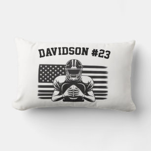Football Player Sports Team Football Throw Pillow
