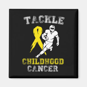 Football Player Tackle Childhood Cancer Awareness  Magnet