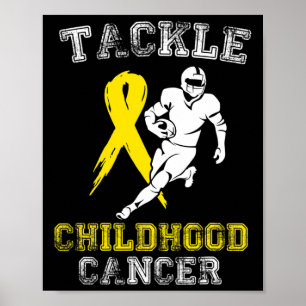 Football Player Tackle Childhood Cancer Awareness Poster