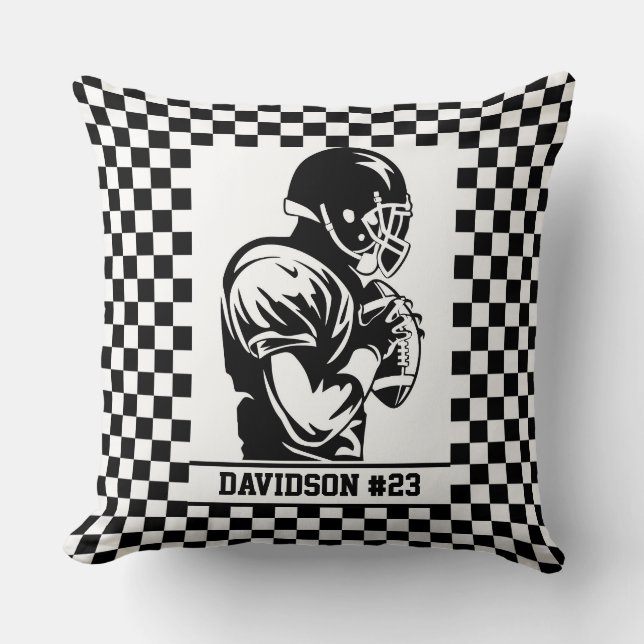Football Player Throw Pillow (Front)