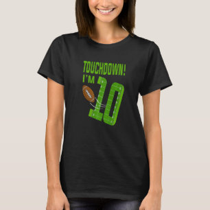 Football Player Touchdown Boy I'm 10 Football Birt T-Shirt