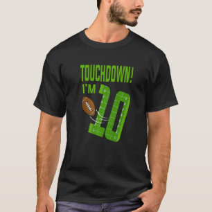 Football Player Touchdown Boy I'm 10 Football Birt T-Shirt