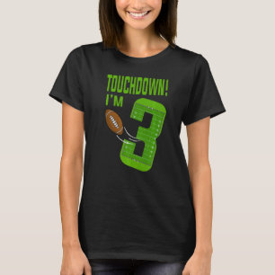Football Player Touchdown Boy I'm 3 Football Birth T-Shirt