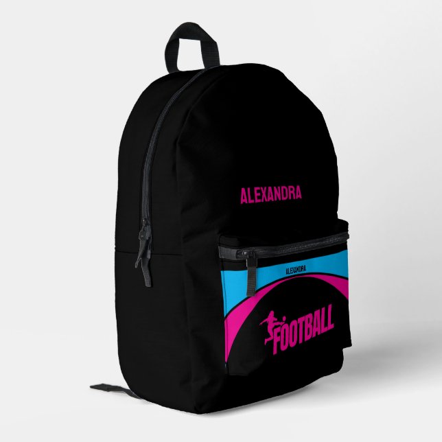 Football Player Women, Girl Birthday Gift Printed Backpack (Back Corner Left)