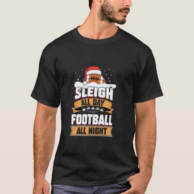 Football Player Xmas Sports American Football Ugly T-Shirt (Front)