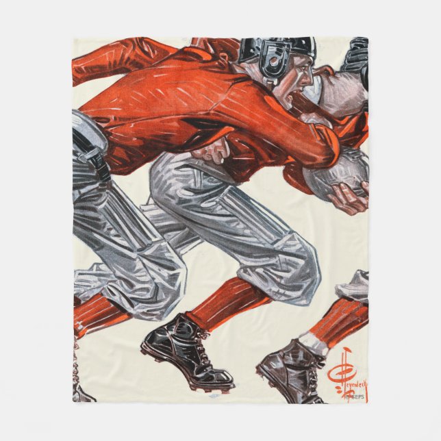 Football Players Fleece Blanket (Front)