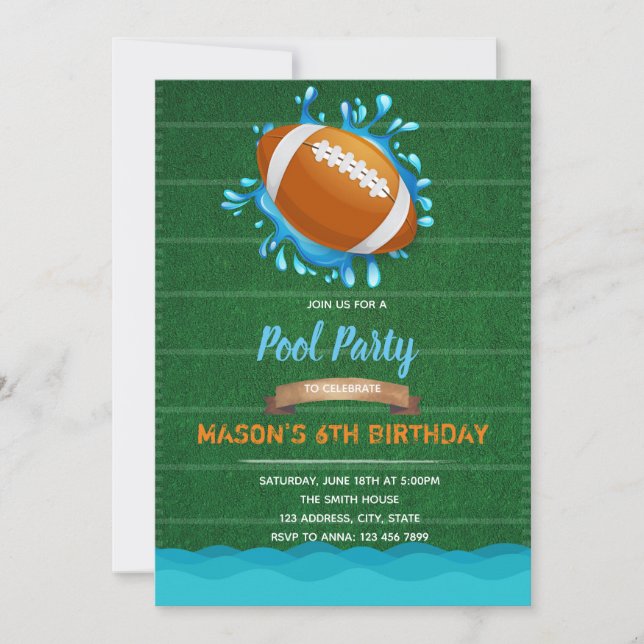 Football Pool Party invitation (Front)