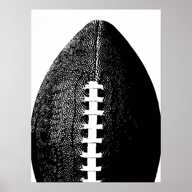 Football Poster - Black Modern Minimal Sports (Front)