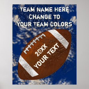 Football Posters with YOUR TEXT and COLORS